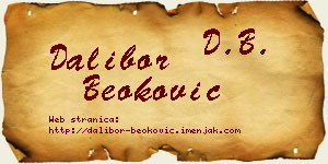 Dalibor Beoković vizit kartica